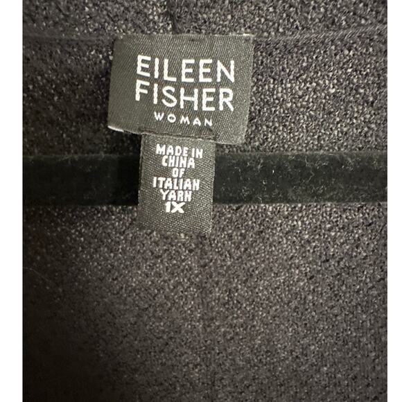 Eileen Fisher Black Knit Cardigan‎ Italian Yarn 1X - Picture 2 of 5
